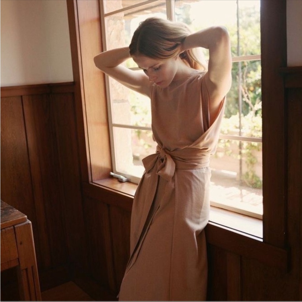Doen Raw Silk Market Wrap Dress - XS